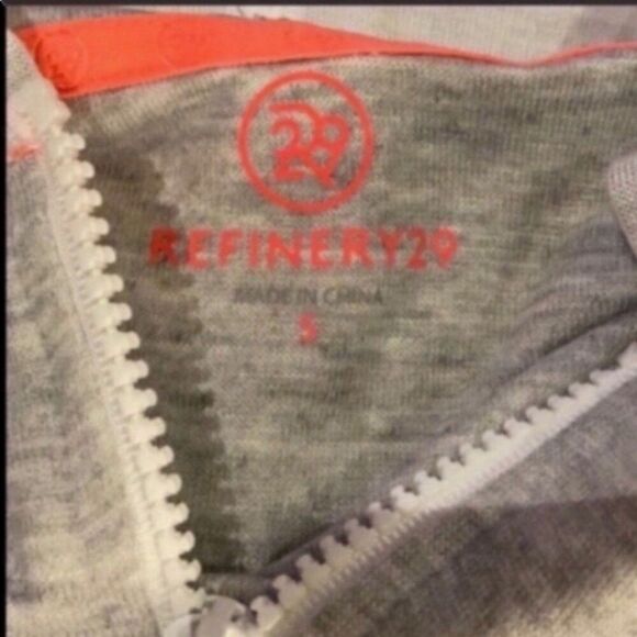 Refinery29 zip front double knit hooded robe mid thigh S - Picture 8 of 11